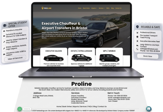 Proline chuaffeur & Airport Transfers Services